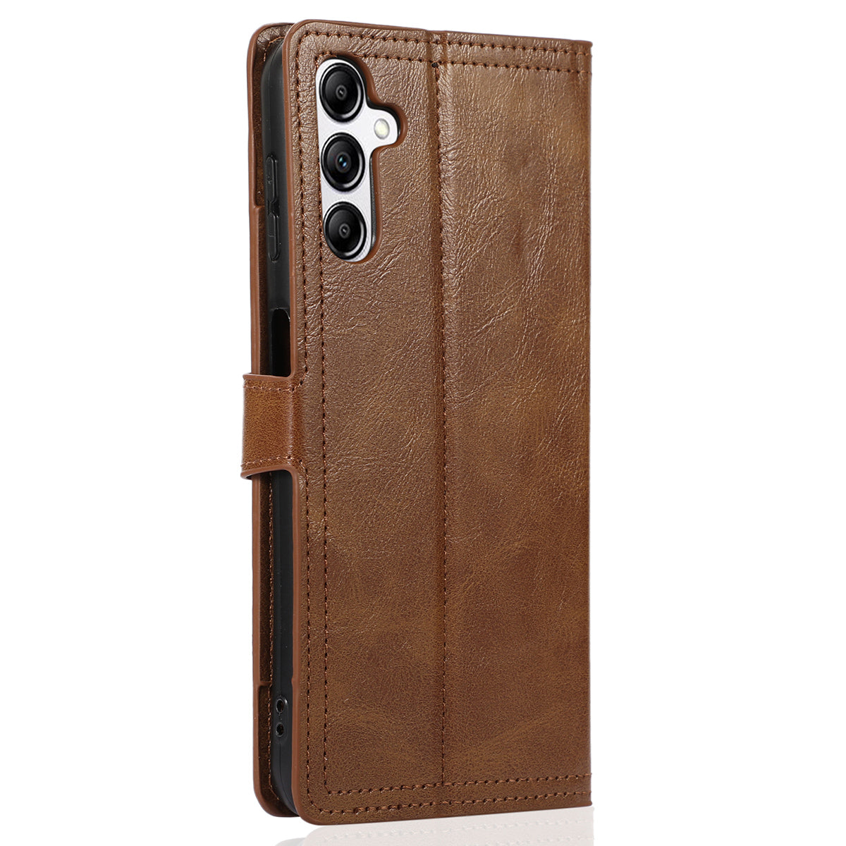 For Samsung Galaxy A14 5G PU Leather Magnetic Clasp Phone Cover Zipper Pocket Wallet Stand Case