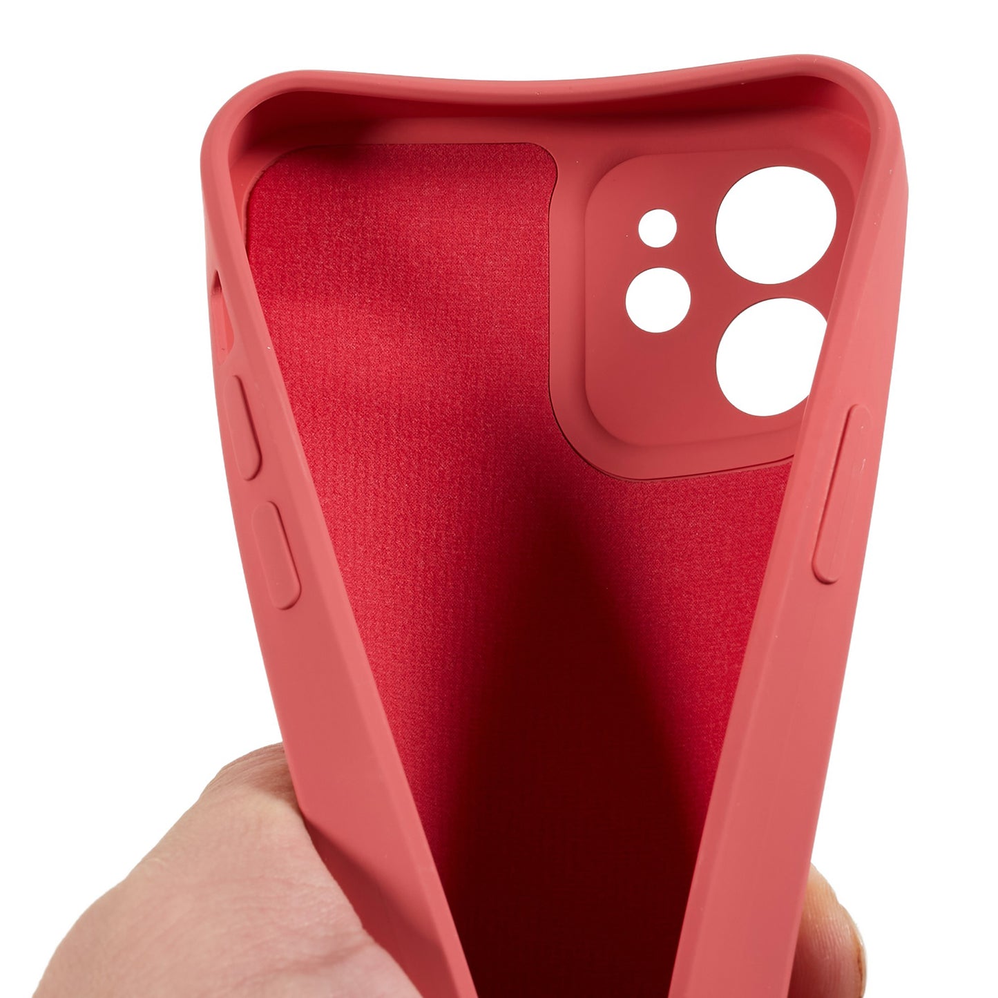 For iPhone 12 6.1 inch Rubberized TPU Phone Case Fiber Lining Fall Proof Protective Cover