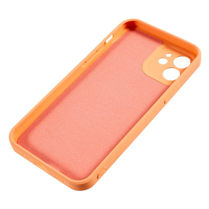 For iPhone 12 6.1 inch Rubberized TPU Phone Case Fiber Lining Fall Proof Protective Cover
