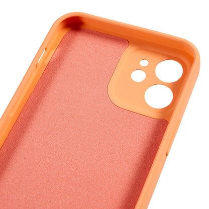 For iPhone 12 6.1 inch Rubberized TPU Phone Case Fiber Lining Fall Proof Protective Cover