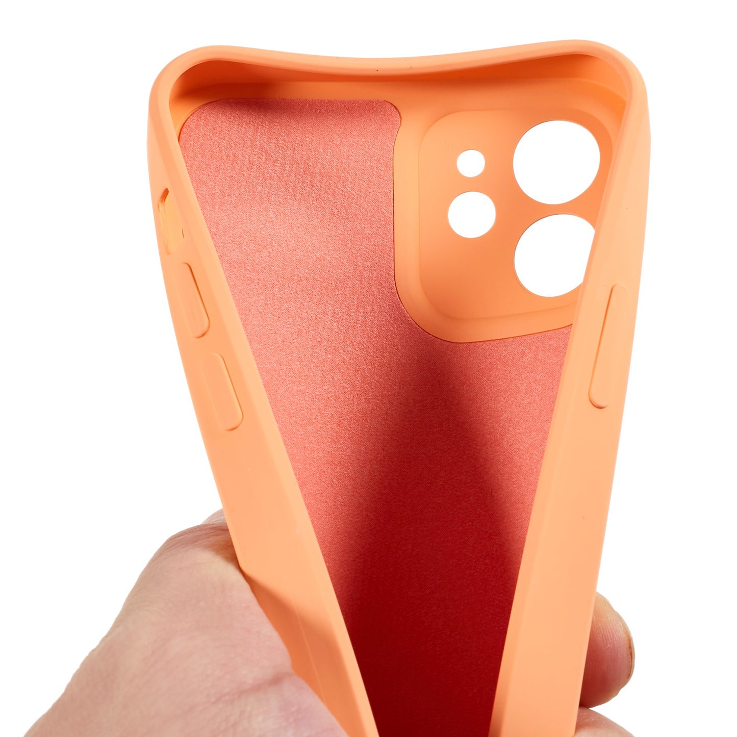 For iPhone 12 6.1 inch Rubberized TPU Phone Case Fiber Lining Fall Proof Protective Cover