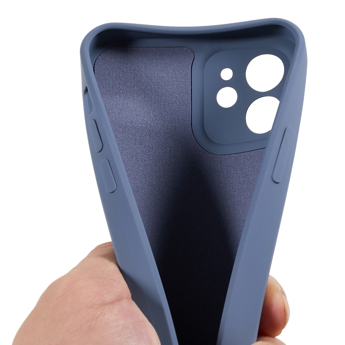 For iPhone 12 6.1 inch Rubberized TPU Phone Case Fiber Lining Fall Proof Protective Cover