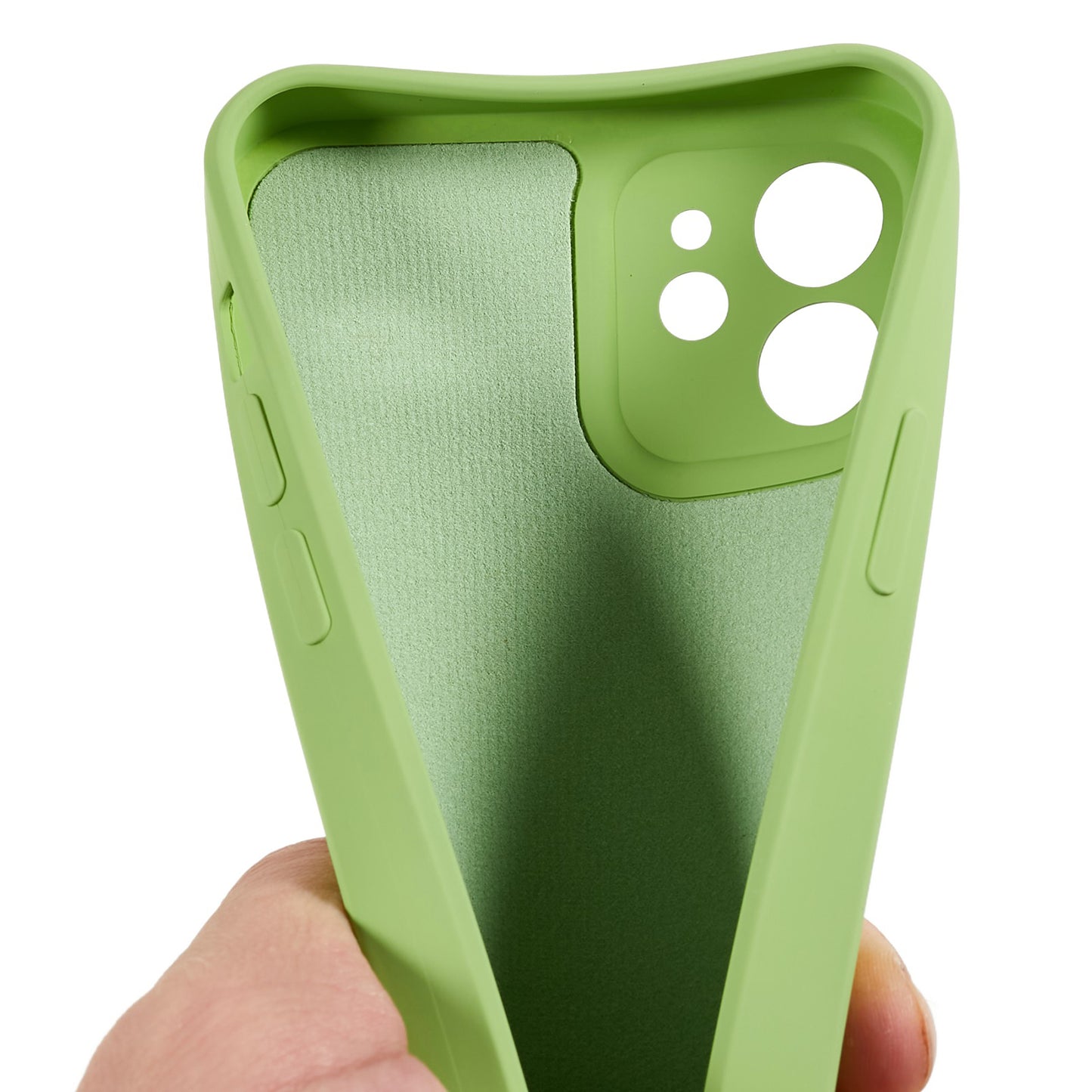 For iPhone 12 6.1 inch Rubberized TPU Phone Case Fiber Lining Fall Proof Protective Cover