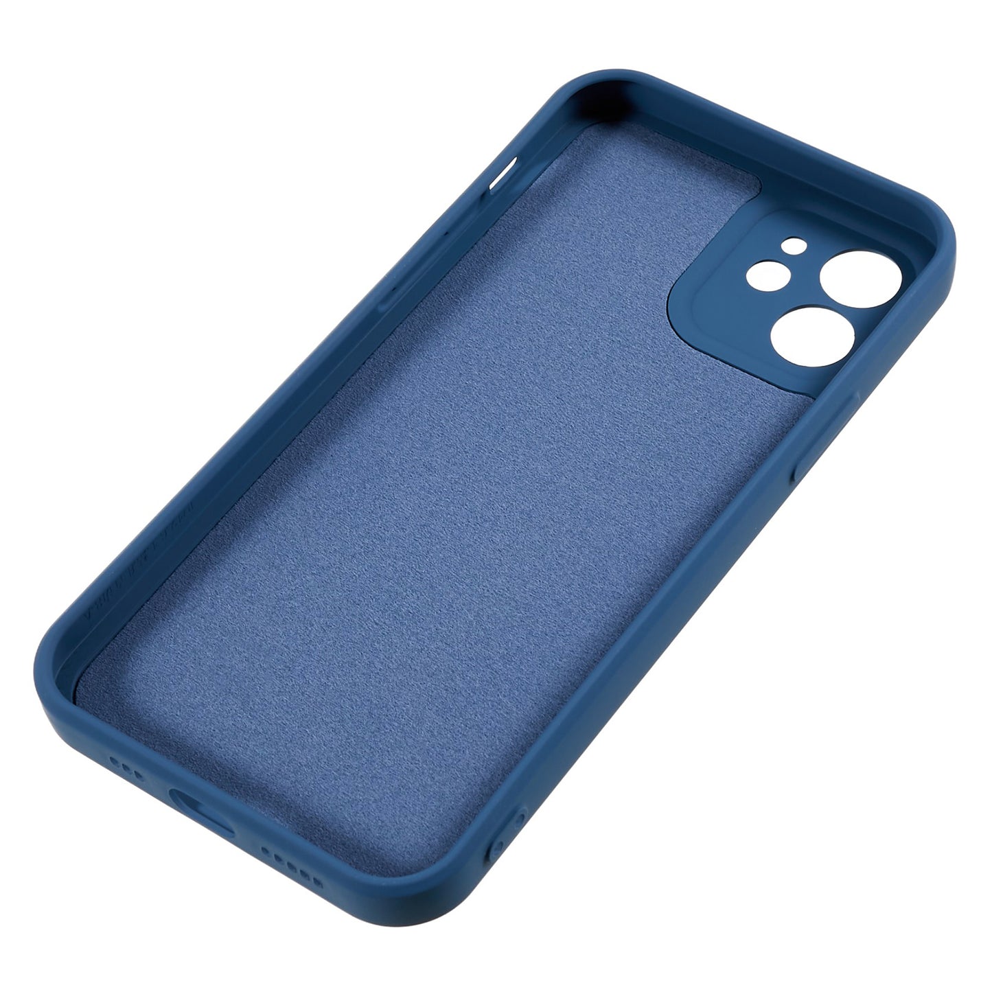 For iPhone 12 6.1 inch Rubberized TPU Phone Case Fiber Lining Fall Proof Protective Cover