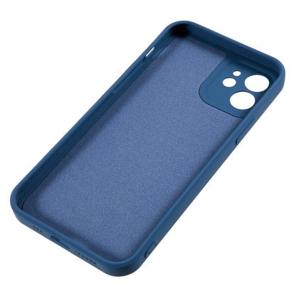 For iPhone 12 6.1 inch Rubberized TPU Phone Case Fiber Lining Fall Proof Protective Cover