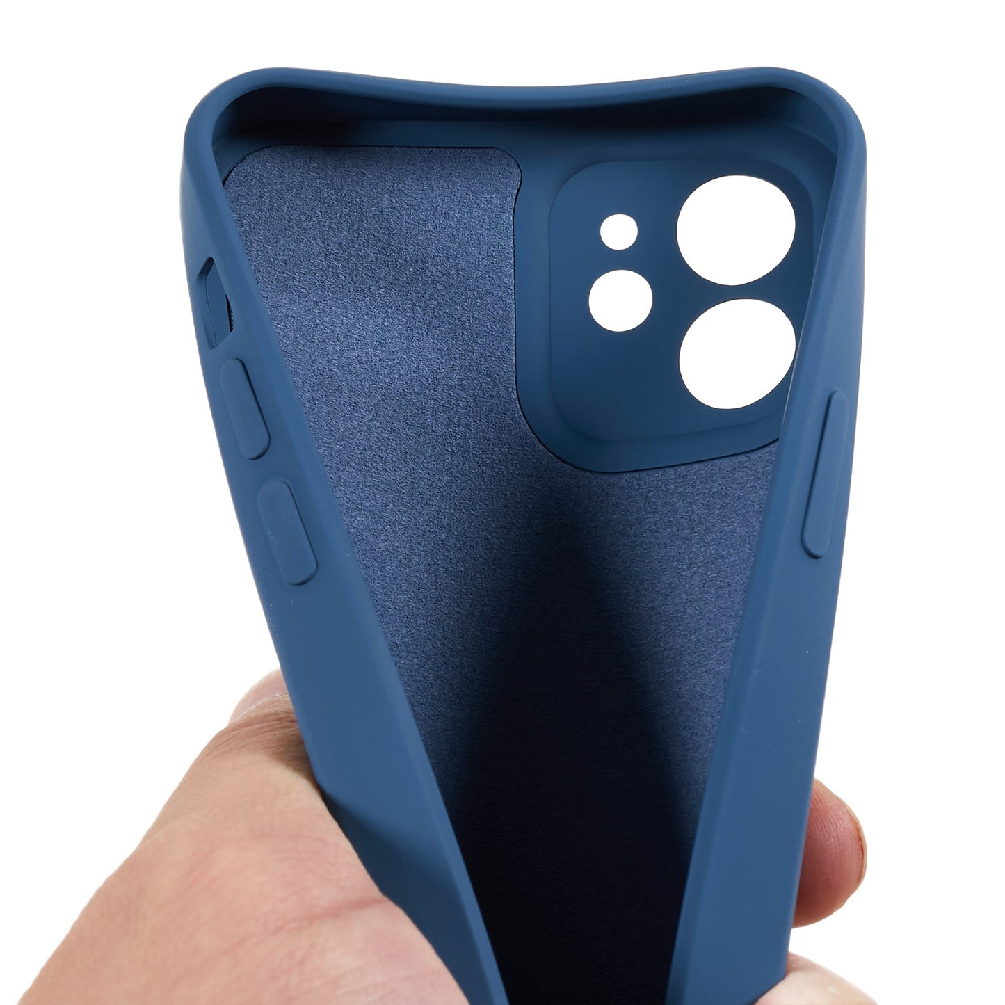 For iPhone 12 6.1 inch Rubberized TPU Phone Case Fiber Lining Fall Proof Protective Cover