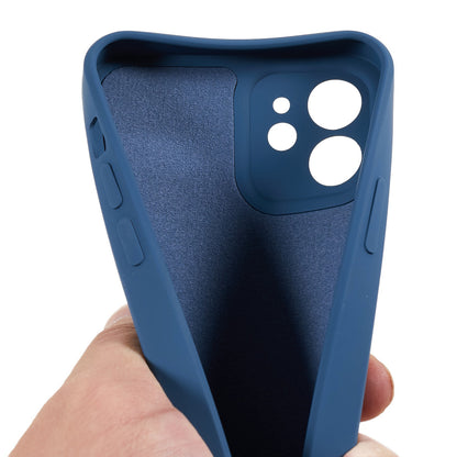 For iPhone 12 6.1 inch Rubberized TPU Phone Case Fiber Lining Fall Proof Protective Cover