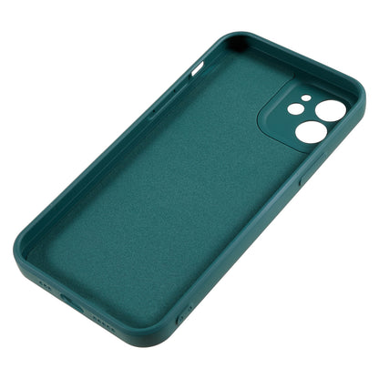 For iPhone 12 6.1 inch Rubberized TPU Phone Case Fiber Lining Fall Proof Protective Cover