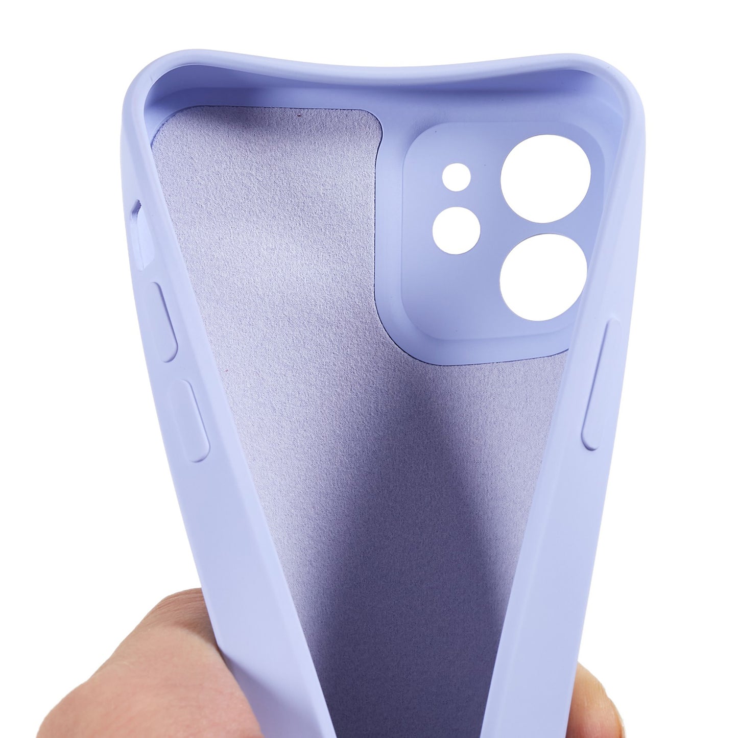 For iPhone 12 6.1 inch Rubberized TPU Phone Case Fiber Lining Fall Proof Protective Cover