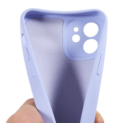 For iPhone 12 6.1 inch Rubberized TPU Phone Case Fiber Lining Fall Proof Protective Cover