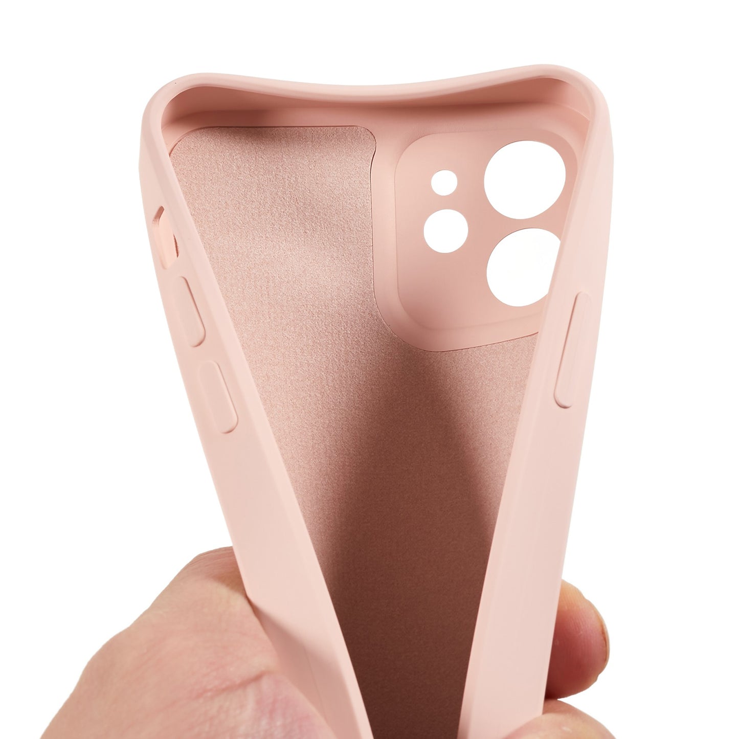 For iPhone 12 6.1 inch Rubberized TPU Phone Case Fiber Lining Fall Proof Protective Cover