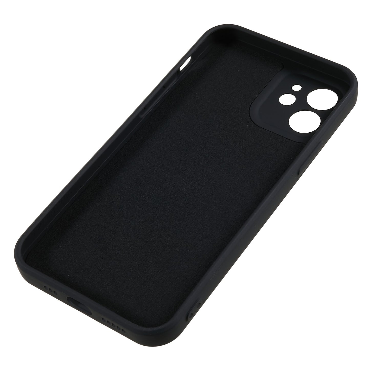For iPhone 12 6.1 inch Rubberized TPU Phone Case Fiber Lining Fall Proof Protective Cover