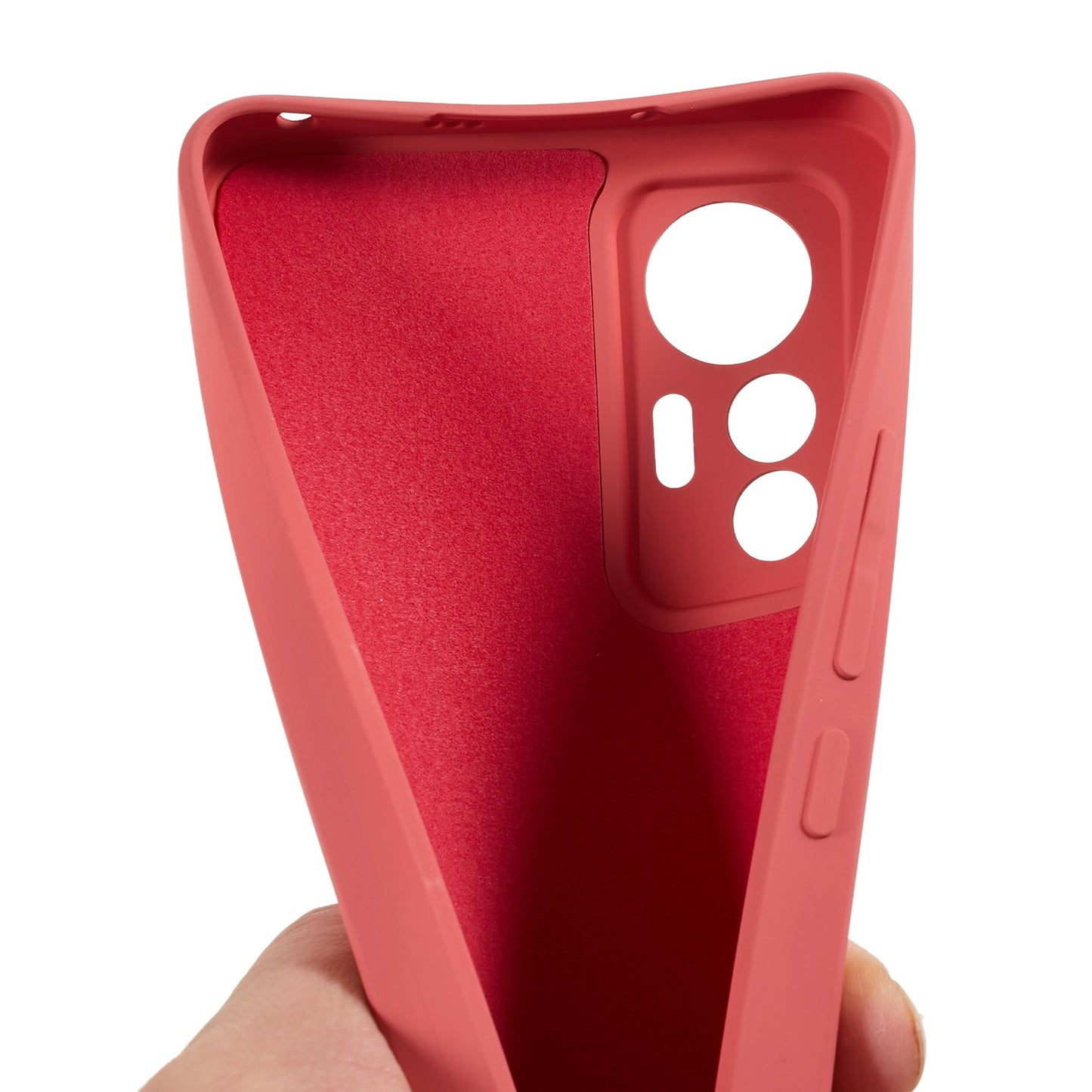 For Xiaomi 12 Lite 5G Rubberized TPU Phone Shockproof Case Fiber Lining Protective Cover