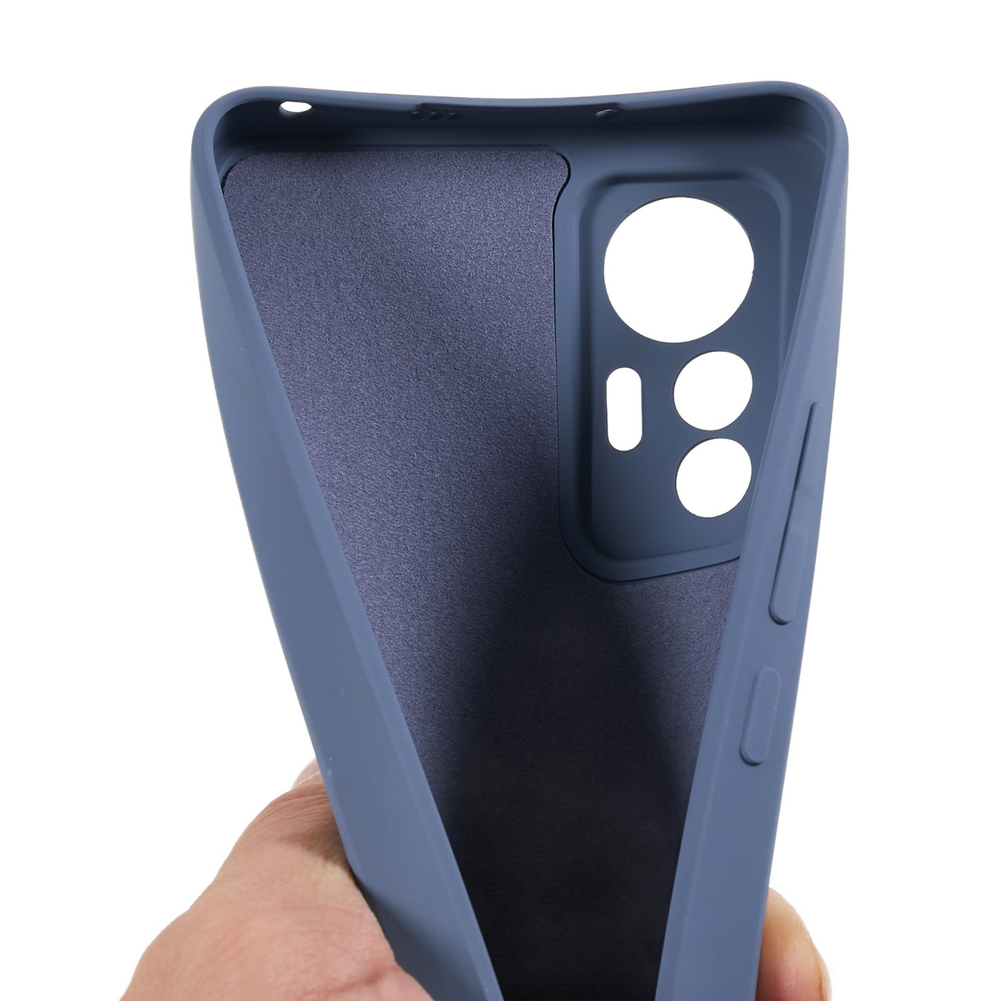 For Xiaomi 12 Lite 5G Rubberized TPU Phone Shockproof Case Fiber Lining Protective Cover