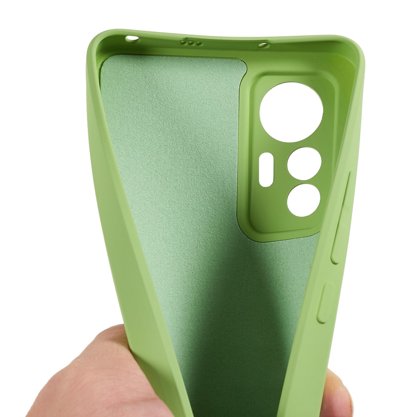 For Xiaomi 12 Lite 5G Rubberized TPU Phone Shockproof Case Fiber Lining Protective Cover