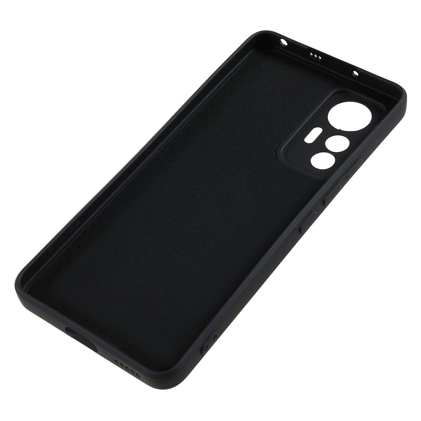 For Xiaomi 12 Lite 5G Rubberized TPU Phone Shockproof Case Fiber Lining Protective Cover