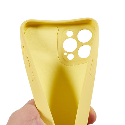 For iPhone 12 Pro Max 6.7 inch Soft TPU Drop-proof Rubberized Cover Fiber Lining Cushion Phone Case