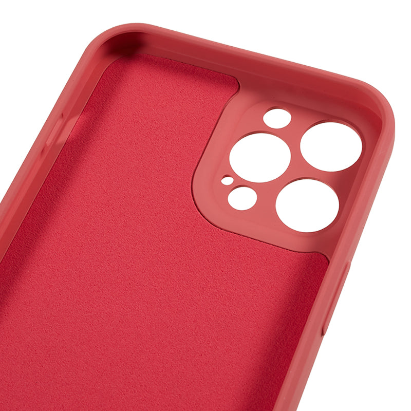 For iPhone 12 Pro Max 6.7 inch Soft TPU Drop-proof Rubberized Cover Fiber Lining Cushion Phone Case