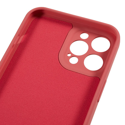 For iPhone 12 Pro Max 6.7 inch Soft TPU Drop-proof Rubberized Cover Fiber Lining Cushion Phone Case