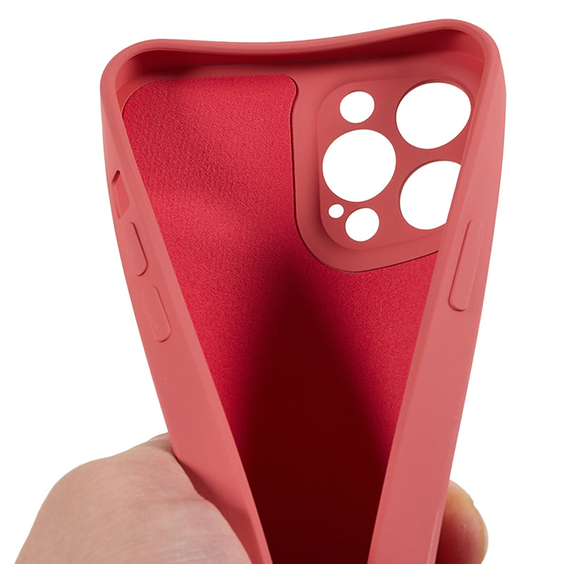 For iPhone 12 Pro Max 6.7 inch Soft TPU Drop-proof Rubberized Cover Fiber Lining Cushion Phone Case