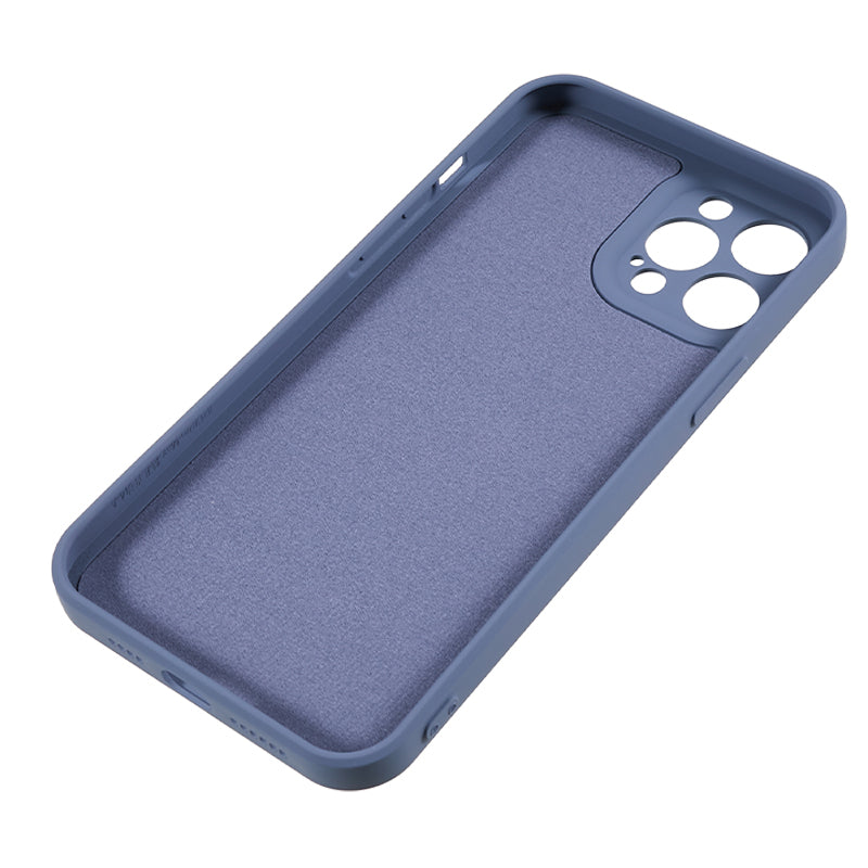 For iPhone 12 Pro Max 6.7 inch Soft TPU Drop-proof Rubberized Cover Fiber Lining Cushion Phone Case