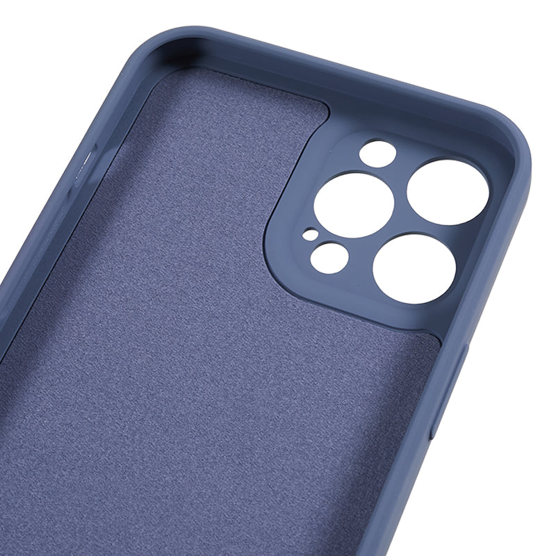 For iPhone 12 Pro Max 6.7 inch Soft TPU Drop-proof Rubberized Cover Fiber Lining Cushion Phone Case