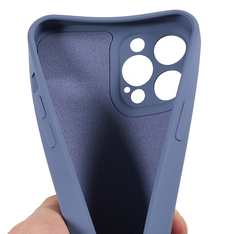 For iPhone 12 Pro Max 6.7 inch Soft TPU Drop-proof Rubberized Cover Fiber Lining Cushion Phone Case