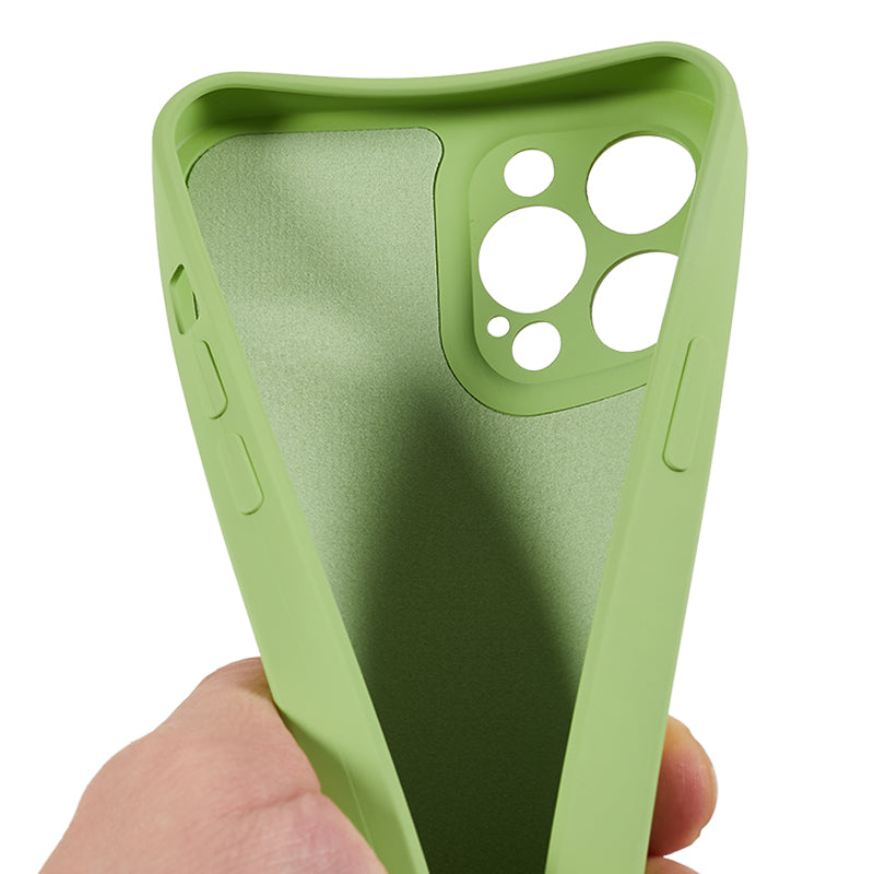 For iPhone 12 Pro Max 6.7 inch Soft TPU Drop-proof Rubberized Cover Fiber Lining Cushion Phone Case