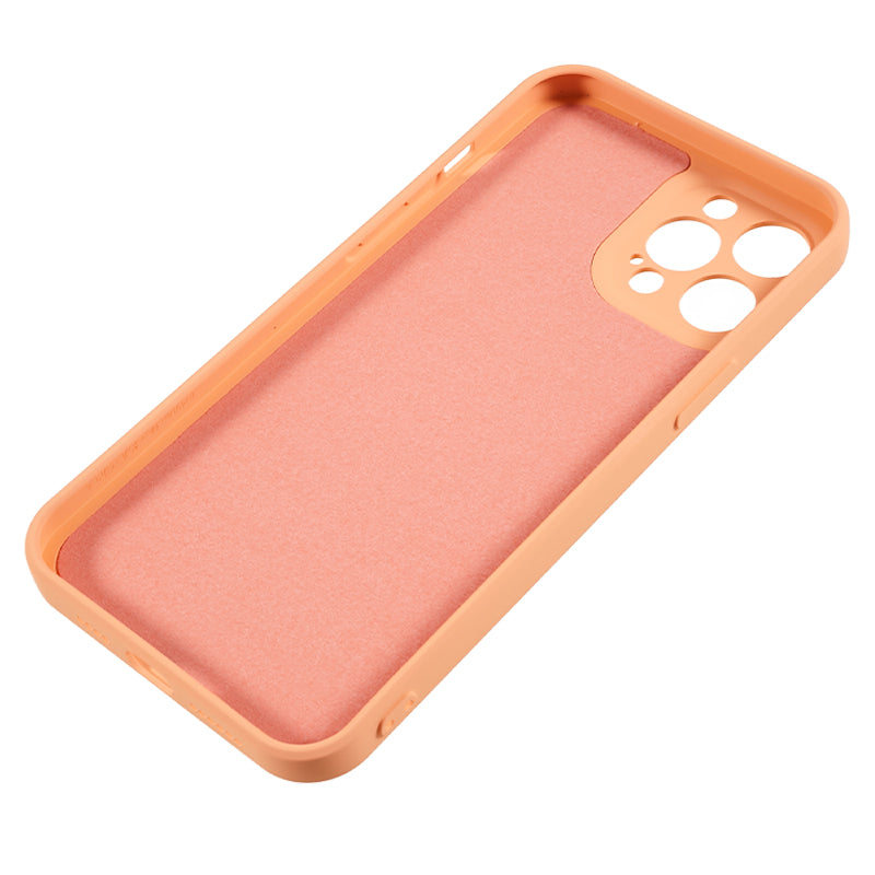 For iPhone 12 Pro Max 6.7 inch Soft TPU Drop-proof Rubberized Cover Fiber Lining Cushion Phone Case