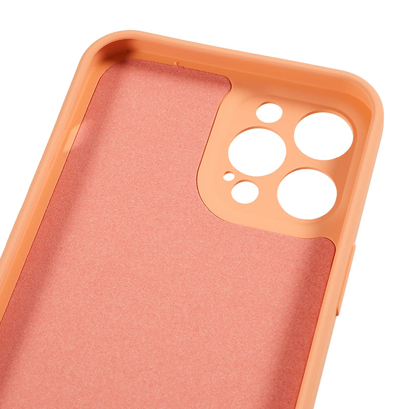 For iPhone 12 Pro Max 6.7 inch Soft TPU Drop-proof Rubberized Cover Fiber Lining Cushion Phone Case