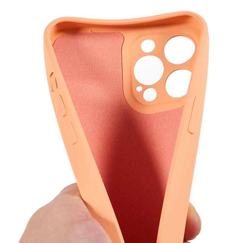 For iPhone 12 Pro Max 6.7 inch Soft TPU Drop-proof Rubberized Cover Fiber Lining Cushion Phone Case