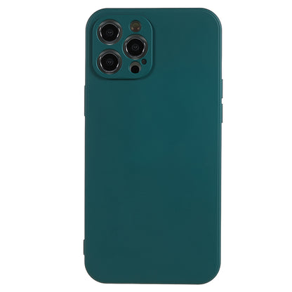 For iPhone 12 Pro Max 6.7 inch Soft TPU Drop-proof Rubberized Cover Fiber Lining Cushion Phone Case