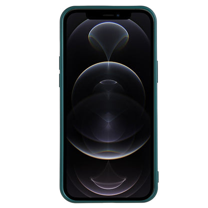 For iPhone 12 Pro Max 6.7 inch Soft TPU Drop-proof Rubberized Cover Fiber Lining Cushion Phone Case