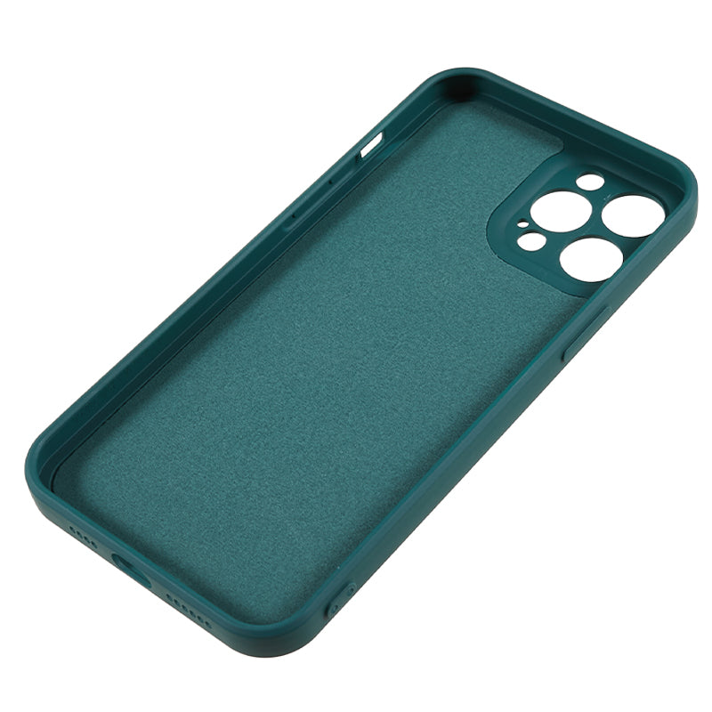 For iPhone 12 Pro Max 6.7 inch Soft TPU Drop-proof Rubberized Cover Fiber Lining Cushion Phone Case