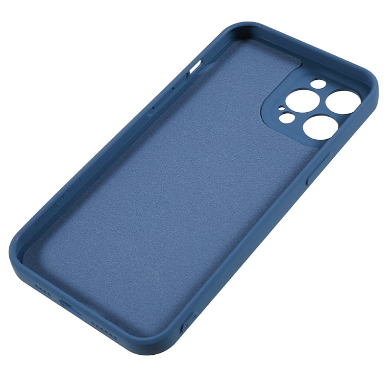 For iPhone 12 Pro Max 6.7 inch Soft TPU Drop-proof Rubberized Cover Fiber Lining Cushion Phone Case