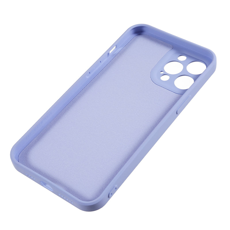 For iPhone 12 Pro Max 6.7 inch Soft TPU Drop-proof Rubberized Cover Fiber Lining Cushion Phone Case