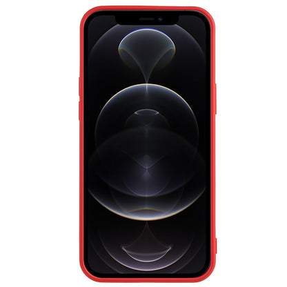 For iPhone 12 Pro Max 6.7 inch Soft TPU Drop-proof Rubberized Cover Fiber Lining Cushion Phone Case