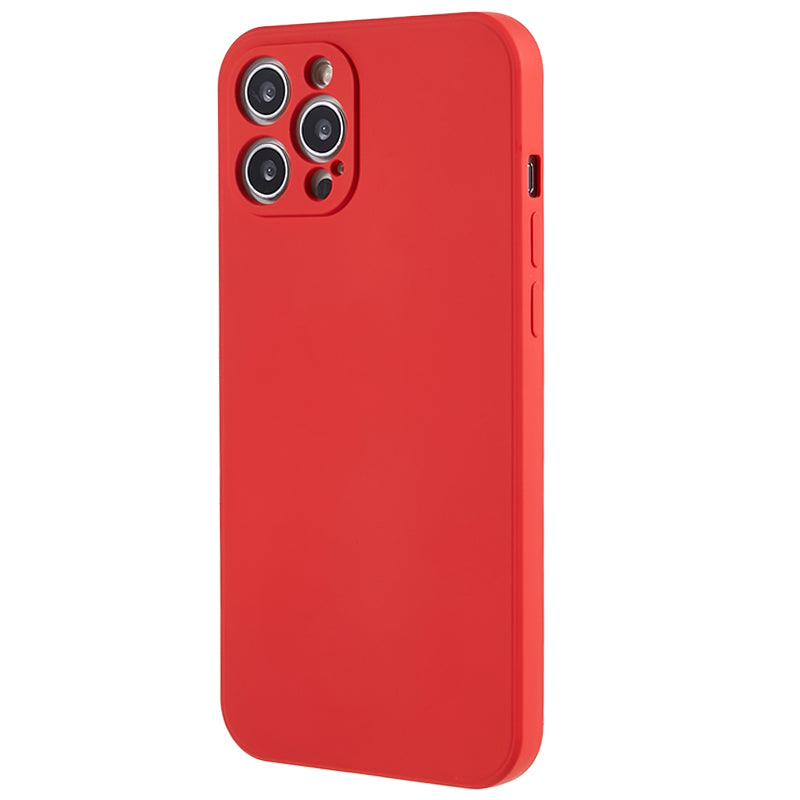 For iPhone 12 Pro Max 6.7 inch Soft TPU Drop-proof Rubberized Cover Fiber Lining Cushion Phone Case