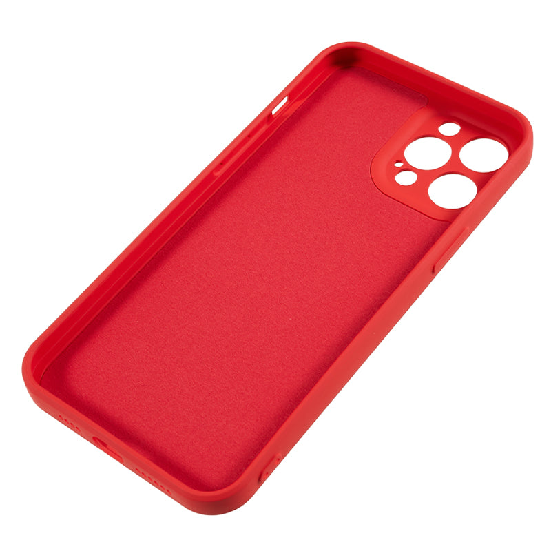 For iPhone 12 Pro Max 6.7 inch Soft TPU Drop-proof Rubberized Cover Fiber Lining Cushion Phone Case