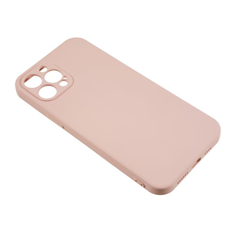For iPhone 12 Pro Max 6.7 inch Soft TPU Drop-proof Rubberized Cover Fiber Lining Cushion Phone Case