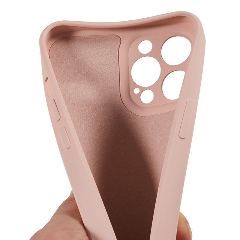 For iPhone 12 Pro Max 6.7 inch Soft TPU Drop-proof Rubberized Cover Fiber Lining Cushion Phone Case