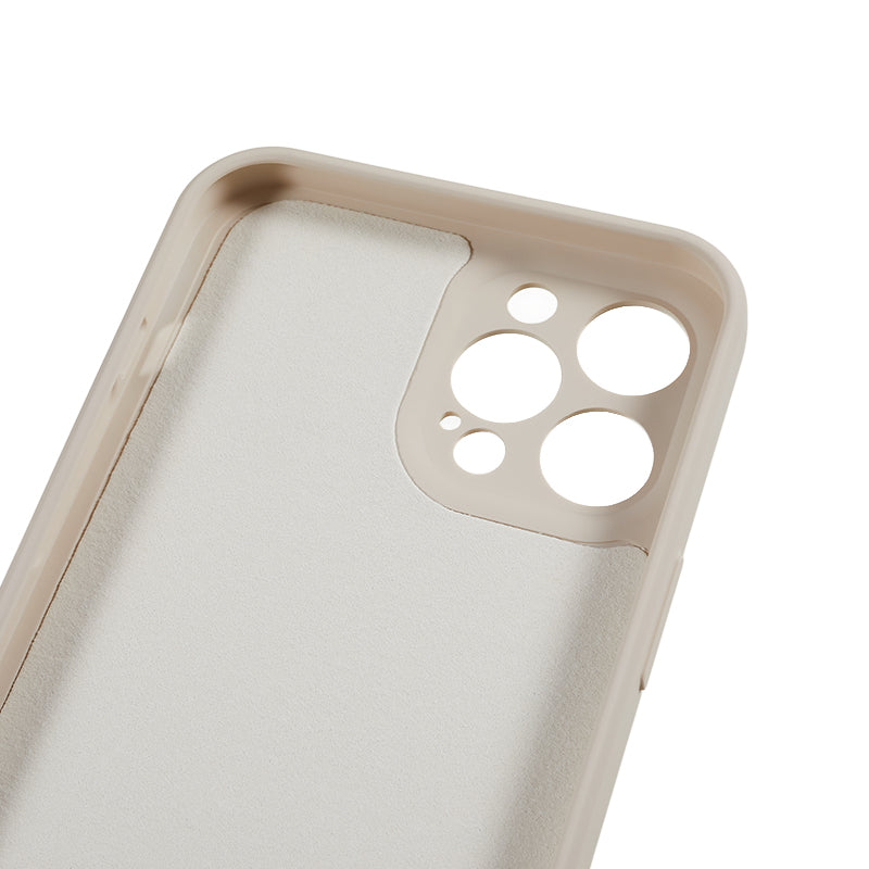 For iPhone 12 Pro Max 6.7 inch Soft TPU Drop-proof Rubberized Cover Fiber Lining Cushion Phone Case