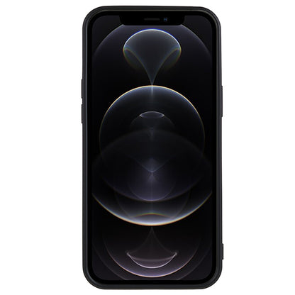 For iPhone 12 Pro Max 6.7 inch Soft TPU Drop-proof Rubberized Cover Fiber Lining Cushion Phone Case