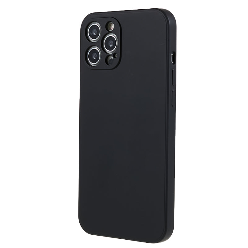 For iPhone 12 Pro Max 6.7 inch Soft TPU Drop-proof Rubberized Cover Fiber Lining Cushion Phone Case