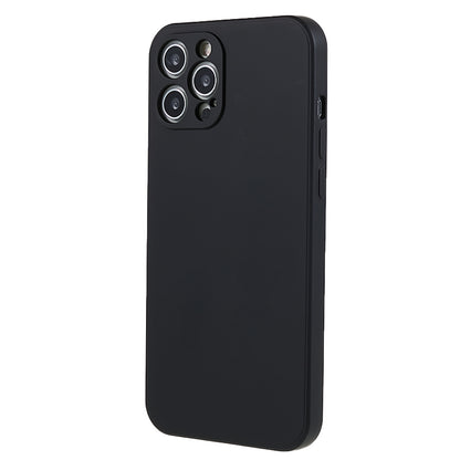 For iPhone 12 Pro Max 6.7 inch Soft TPU Drop-proof Rubberized Cover Fiber Lining Cushion Phone Case