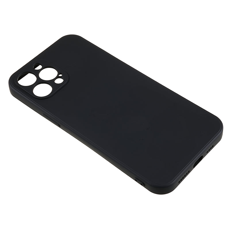 For iPhone 12 Pro Max 6.7 inch Soft TPU Drop-proof Rubberized Cover Fiber Lining Cushion Phone Case