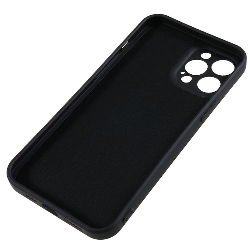 For iPhone 12 Pro Max 6.7 inch Soft TPU Drop-proof Rubberized Cover Fiber Lining Cushion Phone Case