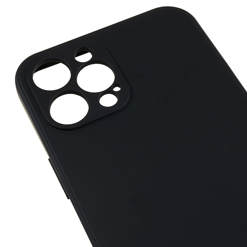 For iPhone 12 Pro Max 6.7 inch Soft TPU Drop-proof Rubberized Cover Fiber Lining Cushion Phone Case