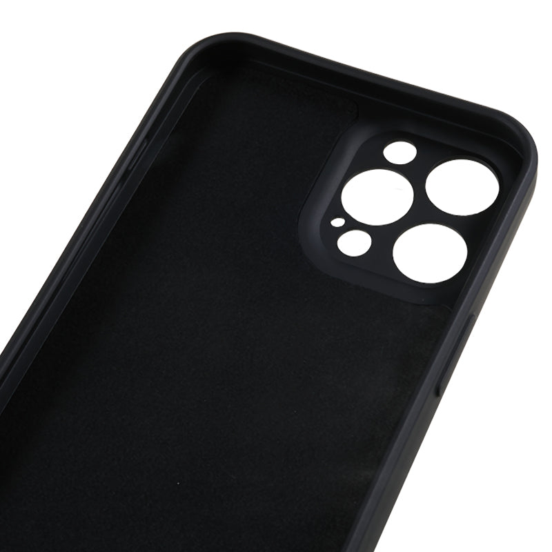 For iPhone 12 Pro Max 6.7 inch Soft TPU Drop-proof Rubberized Cover Fiber Lining Cushion Phone Case