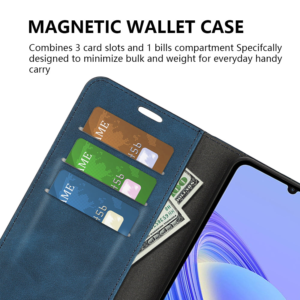 For TCL 40 SE Skin-touch Leather Phone Case Magnetic Flip Stand Wallet Phone Cover